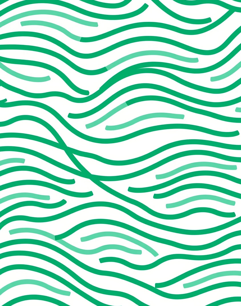 Verdant Wavy Intersecting Lines Rug