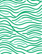 Verdant Wavy Intersecting Lines Rug