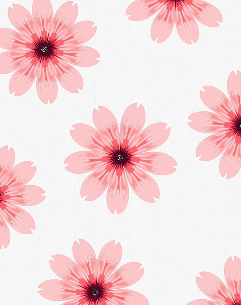 Pink Floral Blooms Pattern Rug