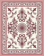Classic Floral Medallion Damask Pattern Rug