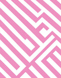 Pink White Geometric Interlocking Stripes Pattern Rug