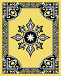 Golden Sunburst Elegant Ornament Rug