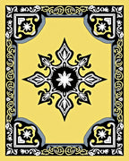 Golden Sunburst Elegant Ornament Rug