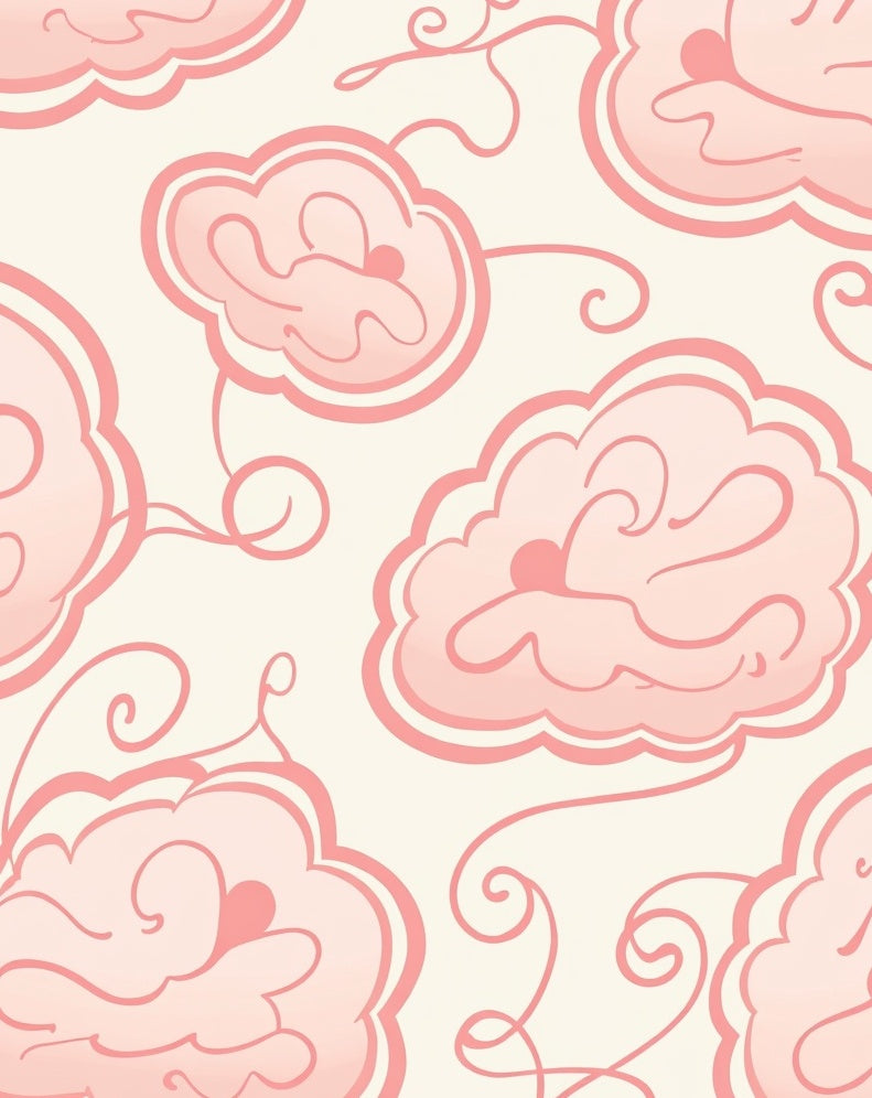 Retro Pink Cloud Pattern Rug