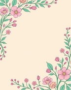 Pastel Pink Floral Vine Pattern Rug