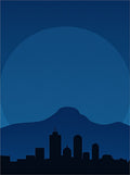 Night Cityscape Silhouette Rug