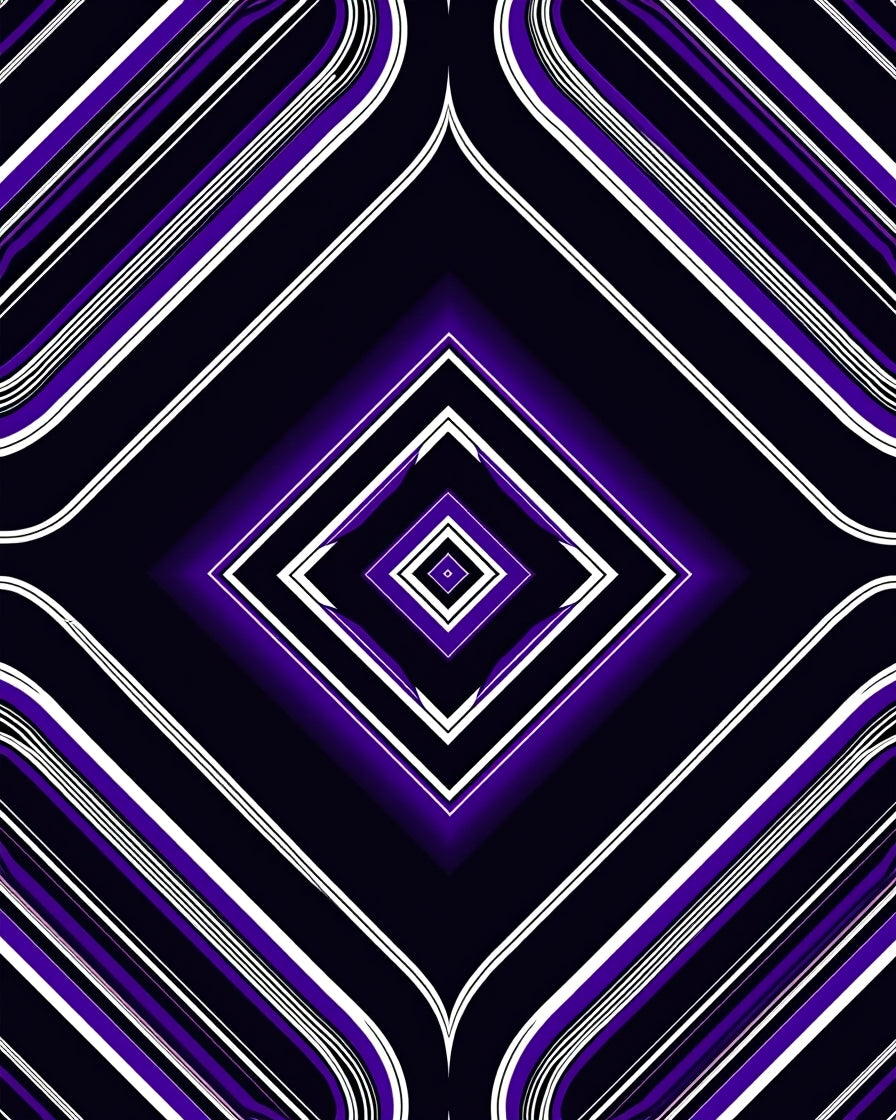 Purple and White Diamond Stripe Pattern Rug
