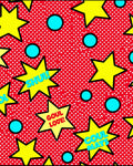 Comic Book Star Dot Pattern Rug