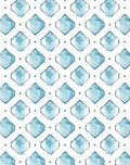 Geometric Blue Ice Crystal Pattern Rug