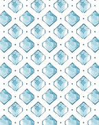 Geometric Blue Ice Crystal Pattern Rug