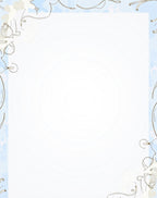 Delicate Floral Scrolls Border Design Rug