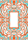 Abstract Swirls Orange Aqua Border Design Rug