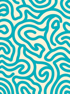 Turquoise Swirl Abstract Harmony Rug
