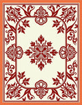 Classic Red Floral Medallion Pattern Rug