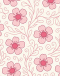 Pink Cherry Blossom Floral Pattern Rug