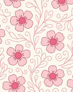 Pink Cherry Blossom Floral Pattern Rug
