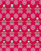 Fun Snowman Patterned Red Rug