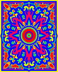 Vibrant Sun Mandala Inspired Abstract Design Rug