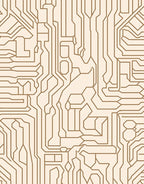 Circuit Board Pattern Textile Art Rug