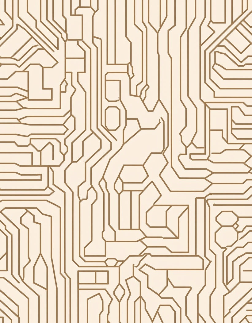 Circuit Board Pattern Textile Art Rug