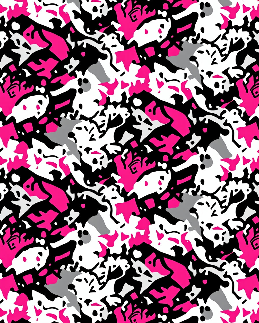 Abstract Graffiti Pink And Black Rug