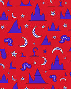 Whimsical Castle Moon Pattern Rug