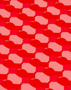 Red Gradient Art Deco Pattern Rug