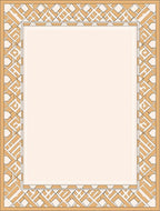 Geometric Interlocking Patterned Tan Rug