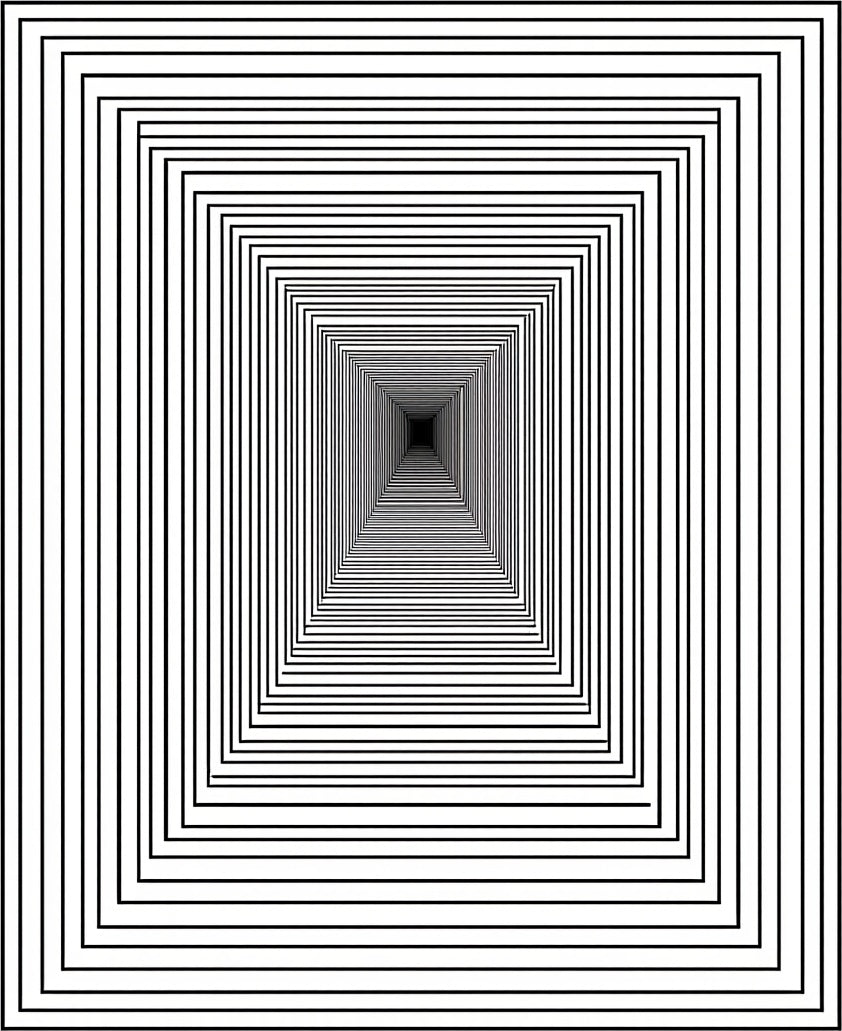 Concentric Square Tunnel Design Rug