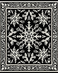 Classic Black Scroll Floral Cream Rug