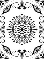 Bold Black Floral Mandala Design Rug