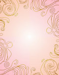 Elegant Gold Swirl Soft Rose Design Rug