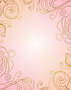 Elegant Gold Swirl Soft Rose Design Rug