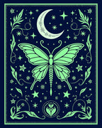 Celestial Butterfly Moon Stars Design Rug