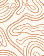 Abstract Swirls Warm Tones Design Rug