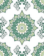 Green Floral Mandala Pattern Rug