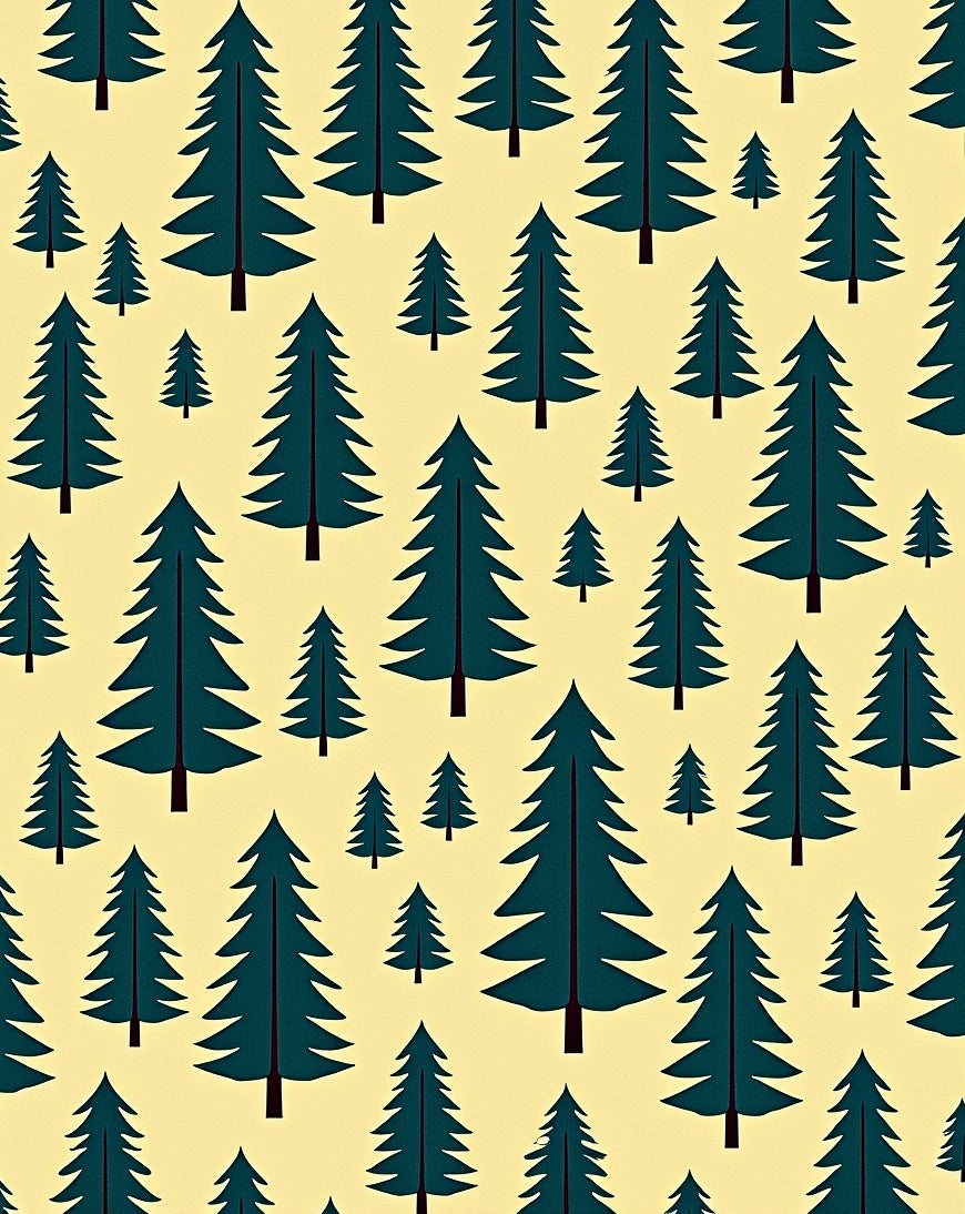 Forest Evergreen Tree Pattern Design Rug