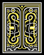 Bold Yellow Black Abstract Pattern Rug