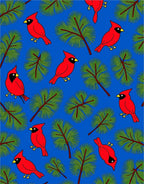 Red Cardinal On Pine Branch Pattern Rug