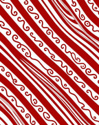 Diagonal Red White Swirl Pattern Rug
