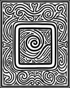 Bold Swirls Triangles Square Design Rug