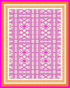 Pink geometric trellis medallion Rug