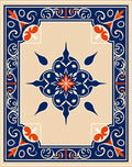 Ornate Blue Orange Neutral Classic Rug