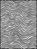 Abstract Black White Wavy Pattern Rug