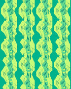 Vertical Green Abstract Pattern Rug