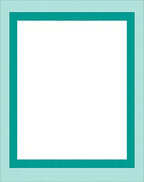 Teal And Aqua Geometric Border Rug