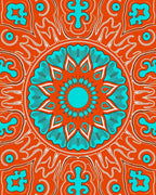 Bold Mandala Floral Design Rug