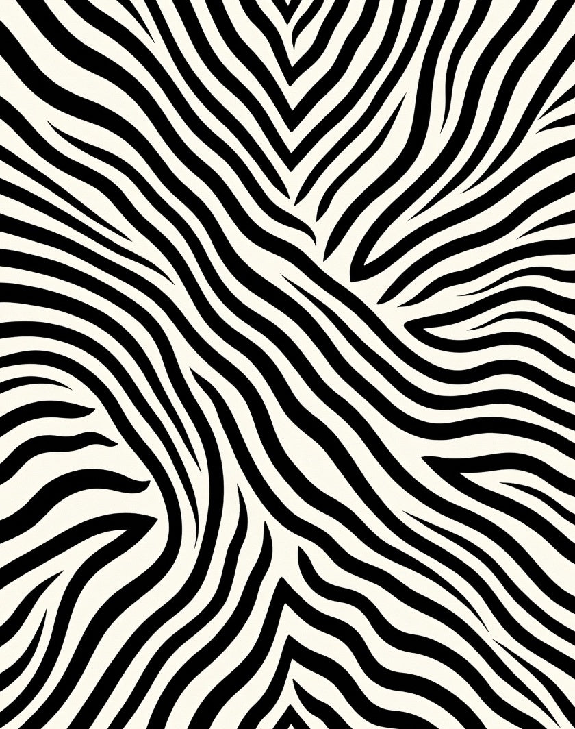 Black White Zebra Stripe Patterned Rug