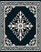 Ornate Cream Floral Centerpiece Rug