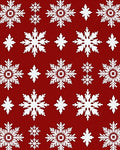 White Snowflakes On Red Background Rug